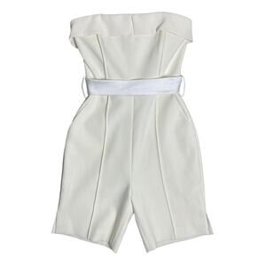 Misha Collection Lyzie Playsuit Ivory US 6 Belted Romper Party Bridal Cocktail
